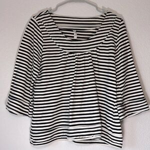 Black and white striped top